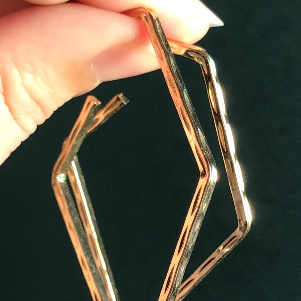 4/$25 Geometric gold hoop earrings